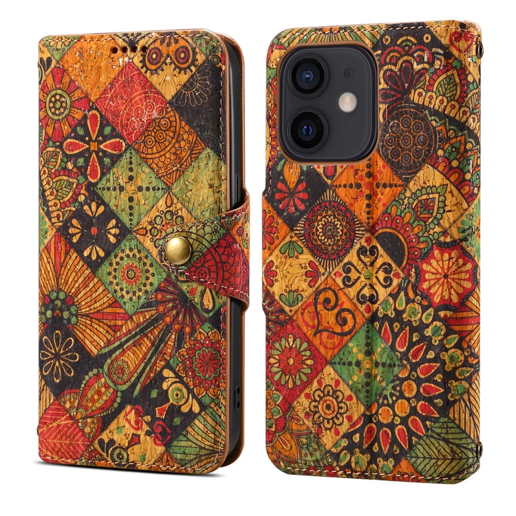 Denior Flower Language Series Cork Fabric Oil Edge Leather Phone Case, For iPhone 12 Pro Max, For iPhone 12 Pro, For iPhone 11 Pro Max, For iPhone 11, For iPhone 11 Pro