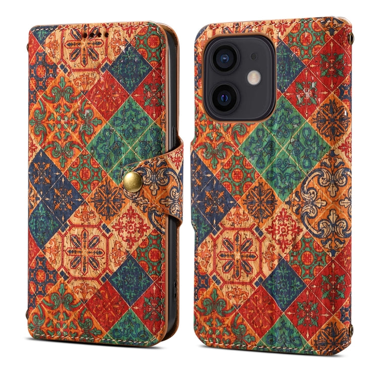 Denior Flower Language Series Cork Fabric Oil Edge Leather Phone Case, For iPhone 12 Pro Max, For iPhone 12 Pro, For iPhone 11 Pro Max, For iPhone 11, For iPhone 11 Pro