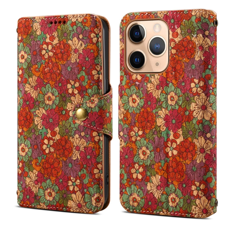 Denior Flower Language Series Cork Fabric Oil Edge Leather Phone Case, For iPhone 12 Pro Max, For iPhone 12 Pro, For iPhone 11 Pro Max, For iPhone 11, For iPhone 11 Pro