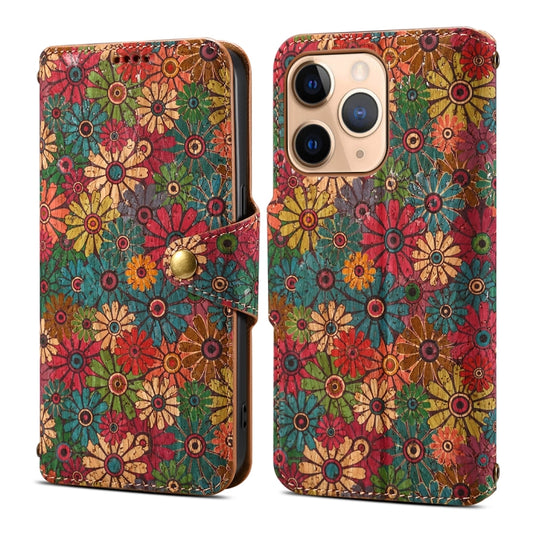 Denior Flower Language Series Cork Fabric Oil Edge Leather Phone Case, For iPhone 11 Pro Max, For iPhone 11, For iPhone 11 Pro