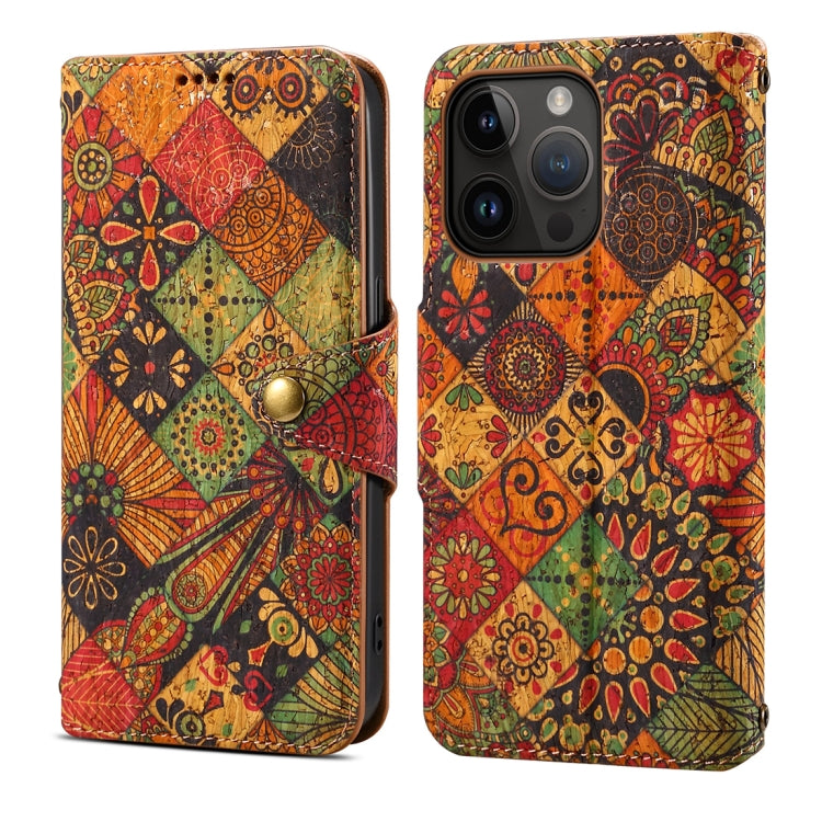 Denior Flower Language Series Cork Fabric Oil Edge Leather Phone Case, For iPhone 12 Pro Max, For iPhone 12 Pro, For iPhone 11 Pro Max, For iPhone 11, For iPhone 11 Pro