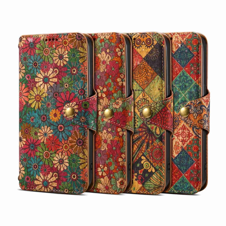 Denior Flower Language Series Cork Fabric Oil Edge Leather Phone Case, For iPhone 12 Pro Max, For iPhone 12 Pro, For iPhone 11 Pro Max, For iPhone 11, For iPhone 11 Pro