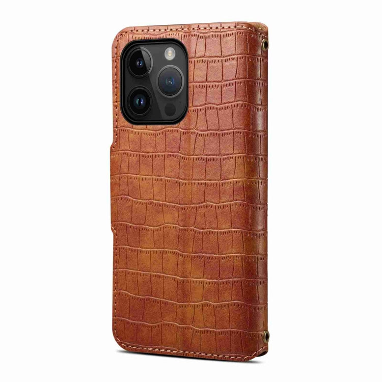 Denior Crocodile Texture Oil Edge Leather Phone Case, For iPhone 14 Plus, For iPhone 14, For iPhone 14 Pro, For iPhone 14 Pro Max, For iPhone 13 Pro Max, For iPhone 13 Pro, For iPhone 13, For iPhone 12