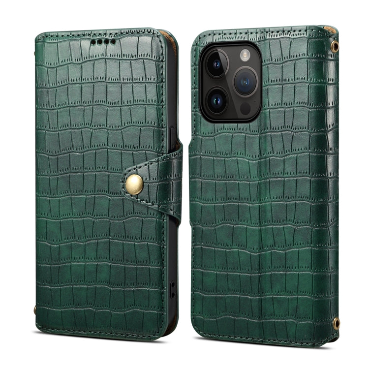 Denior Crocodile Texture Oil Edge Leather Phone Case, For iPhone 15 Plus, For iPhone 15, For iPhone 14 Plus, For iPhone 14, For iPhone 14 Pro, For iPhone 14 Pro Max