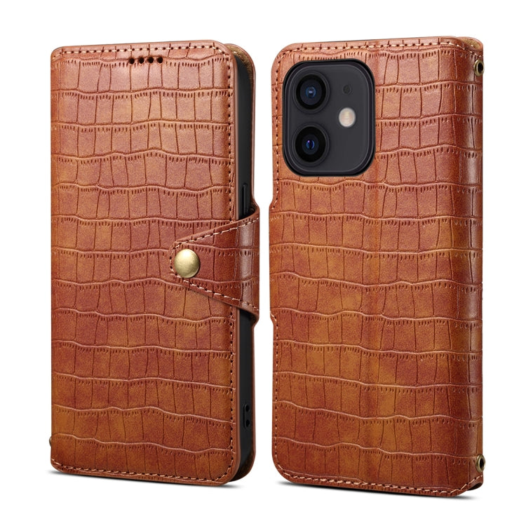 Denior Crocodile Texture Oil Edge Leather Phone Case, For iPhone 14 Plus, For iPhone 14, For iPhone 14 Pro, For iPhone 14 Pro Max, For iPhone 13 Pro Max, For iPhone 13 Pro, For iPhone 13, For iPhone 12