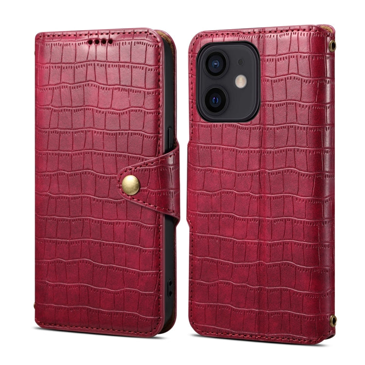 Denior Crocodile Texture Oil Edge Leather Phone Case, For iPhone 14 Plus, For iPhone 14, For iPhone 14 Pro, For iPhone 14 Pro Max, For iPhone 13 Pro Max, For iPhone 13 Pro, For iPhone 13, For iPhone 12