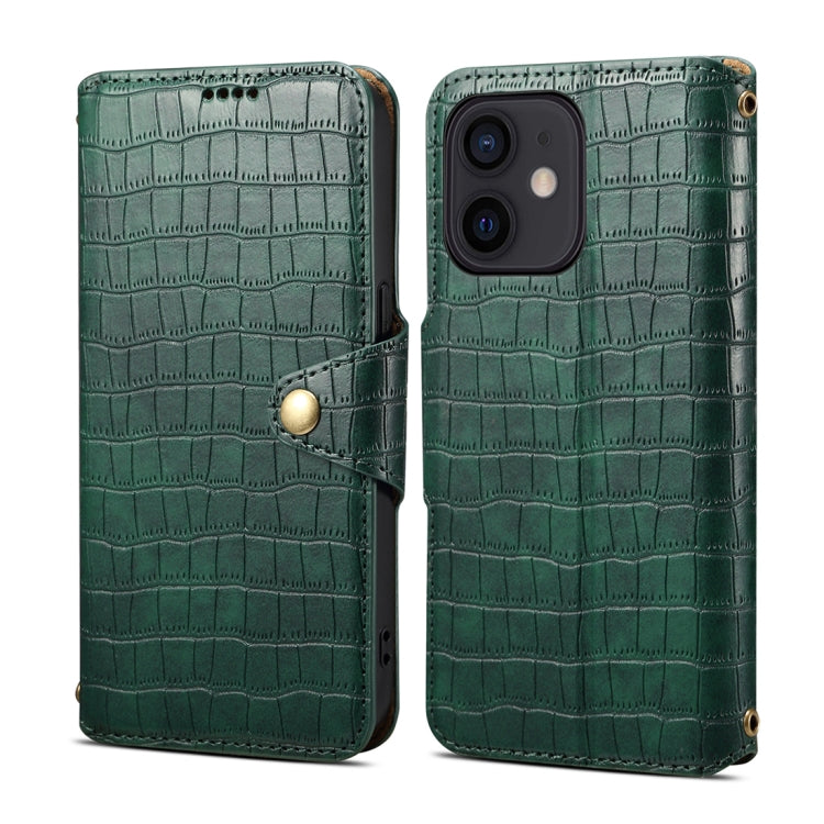 Denior Crocodile Texture Oil Edge Leather Phone Case, For iPhone 14 Plus, For iPhone 14, For iPhone 14 Pro, For iPhone 14 Pro Max, For iPhone 13 Pro Max, For iPhone 13 Pro, For iPhone 13, For iPhone 12