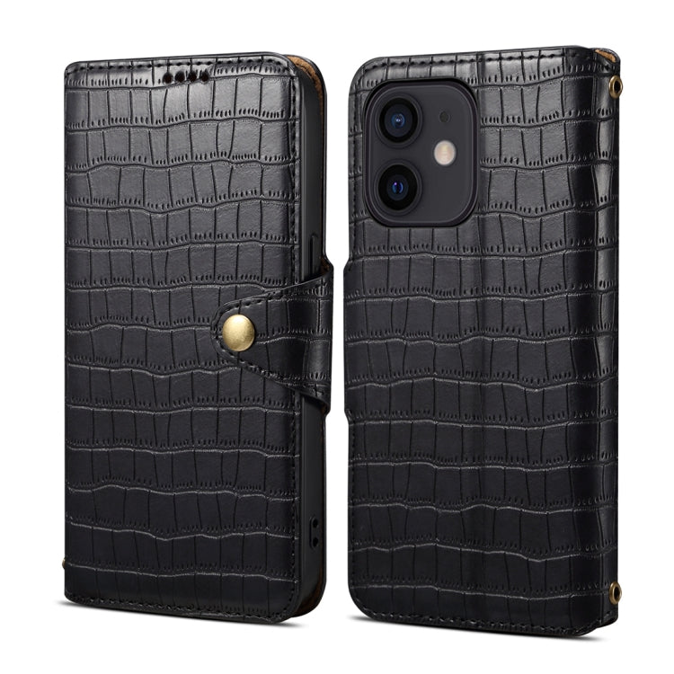 Denior Crocodile Texture Oil Edge Leather Phone Case, For iPhone 14 Plus, For iPhone 14, For iPhone 14 Pro, For iPhone 14 Pro Max, For iPhone 13 Pro Max, For iPhone 13 Pro, For iPhone 13, For iPhone 12