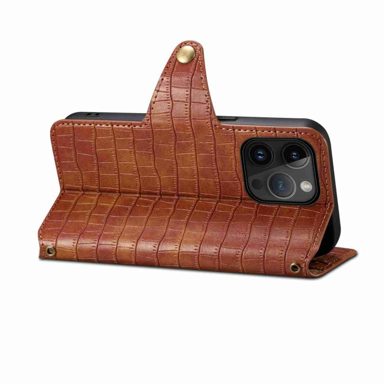 Denior Crocodile Texture Oil Edge Leather Phone Case, For iPhone 11 Pro Max, For iPhone 11, For iPhone 11 Pro