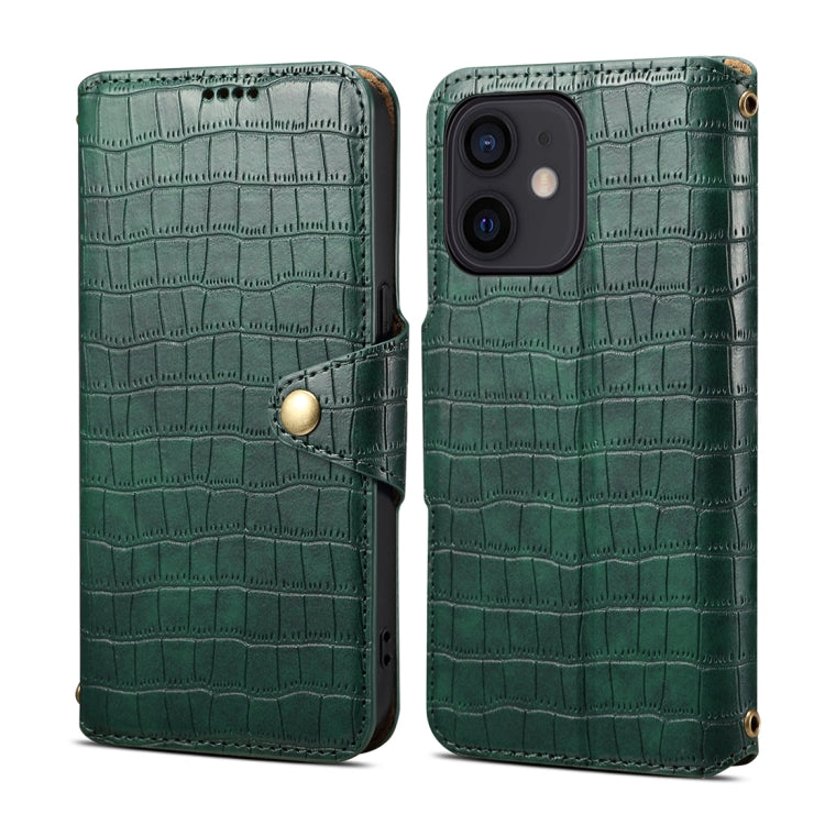 Denior Crocodile Texture Oil Edge Leather Phone Case, For iPhone 11 Pro Max, For iPhone 11, For iPhone 11 Pro