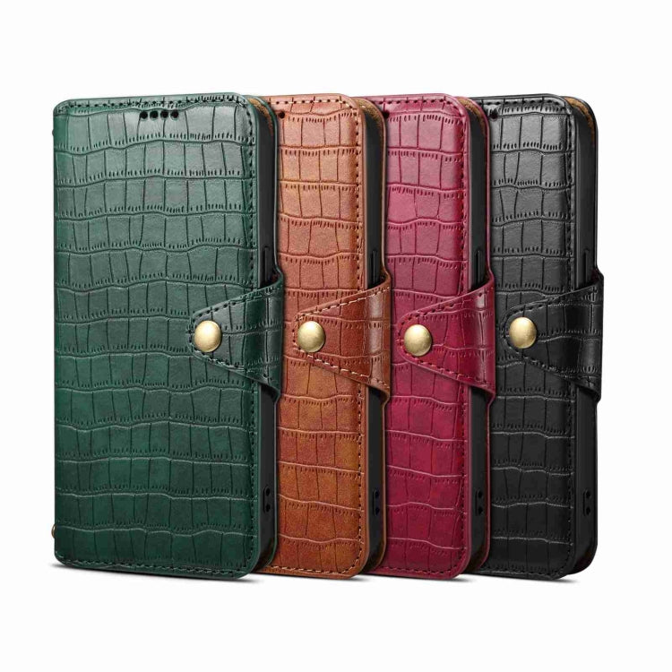 Denior Crocodile Texture Oil Edge Leather Phone Case, For iPhone 14 Plus, For iPhone 14, For iPhone 14 Pro, For iPhone 14 Pro Max, For iPhone 13 Pro Max, For iPhone 13 Pro, For iPhone 13, For iPhone 12