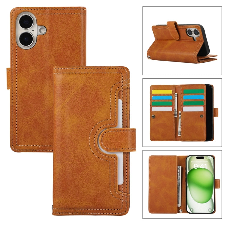 Wristband Card Slot Leather Phone Case, For iPhone 16 Pro Max, For iPhone 16 Pro, For iPhone 16 Plus, For iPhone 16