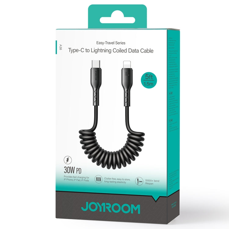 JOYROOM SA38-CL3 30W USB-C / Type-C to 8 Pin Coiled Fast Charging Data Cable, USB-C / Type-C to 8 Pin