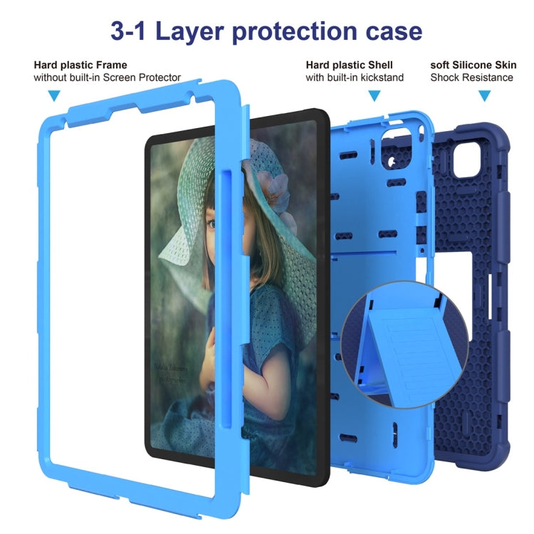 For iPad Pro 12.9 (2018) / (2020) Shockproof Two-Color Silicone Protective Case with Holder, For iPad Pro 12.9 (2018) / (2020)