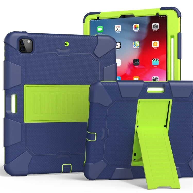 For iPad Pro 12.9 (2018) / (2020) Shockproof Two-Color Silicone Protective Case with Holder, For iPad Pro 12.9 (2018) / (2020)