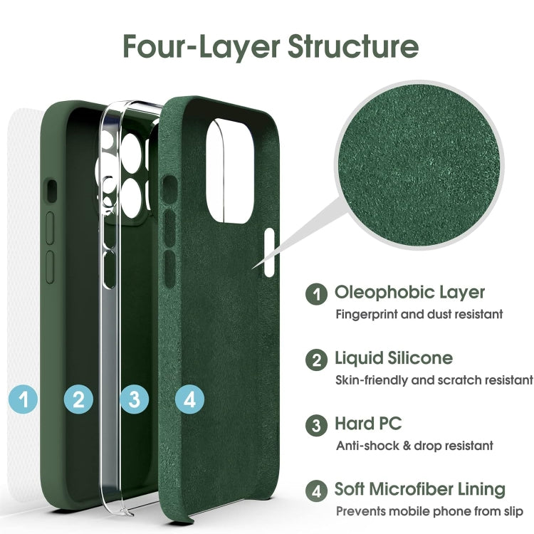 Microfiber Liquid Silicone Shockproof Phone Case, For iPhone 15 Plus, For iPhone 15, For iPhone 14 Plus, For iPhone 14, For iPhone 14 Pro, For iPhone 14 Pro Max