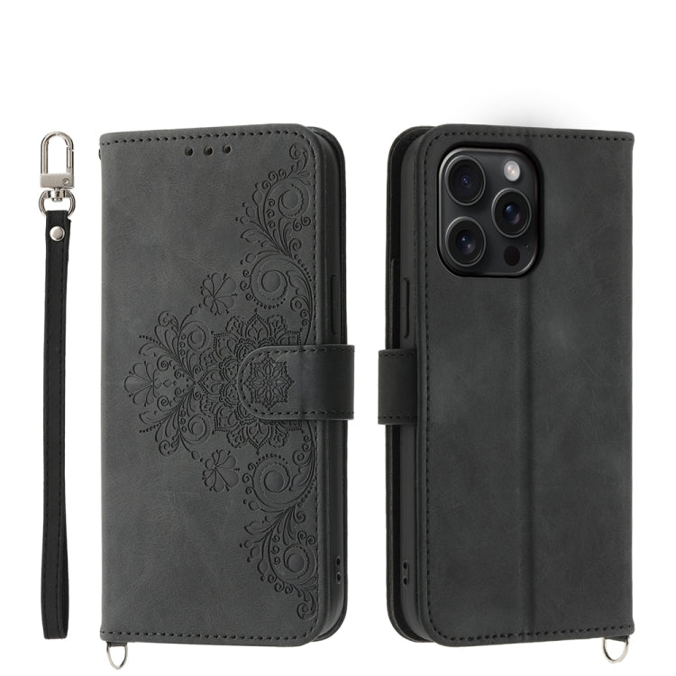 Skin-feel Flowers Embossed Wallet Leather Phone Case, Series 2