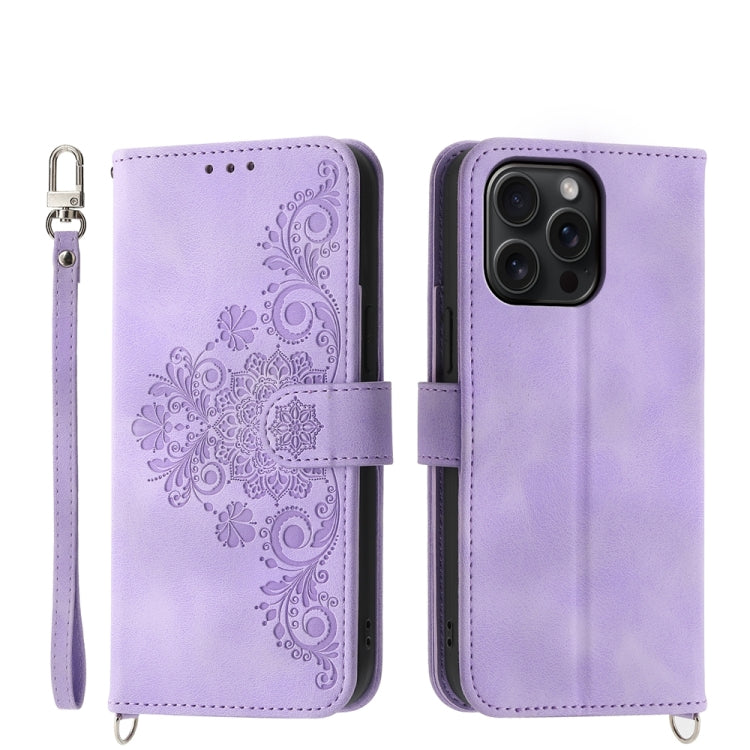 Skin-feel Flowers Embossed Wallet Leather Phone Case, Series 2