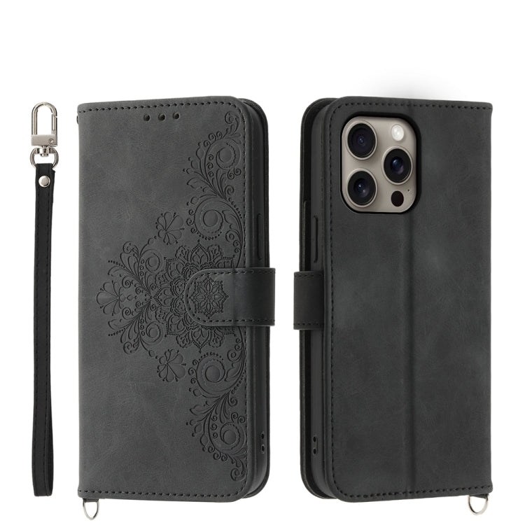 Skin-feel Flowers Embossed Wallet Leather Phone Case, Series 2