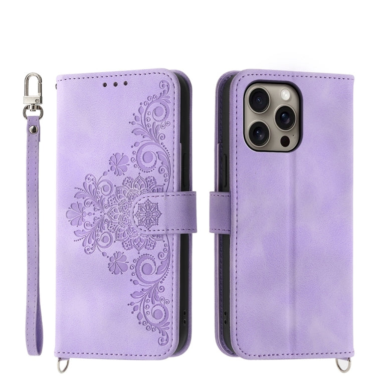 Skin-feel Flowers Embossed Wallet Leather Phone Case, Series 2