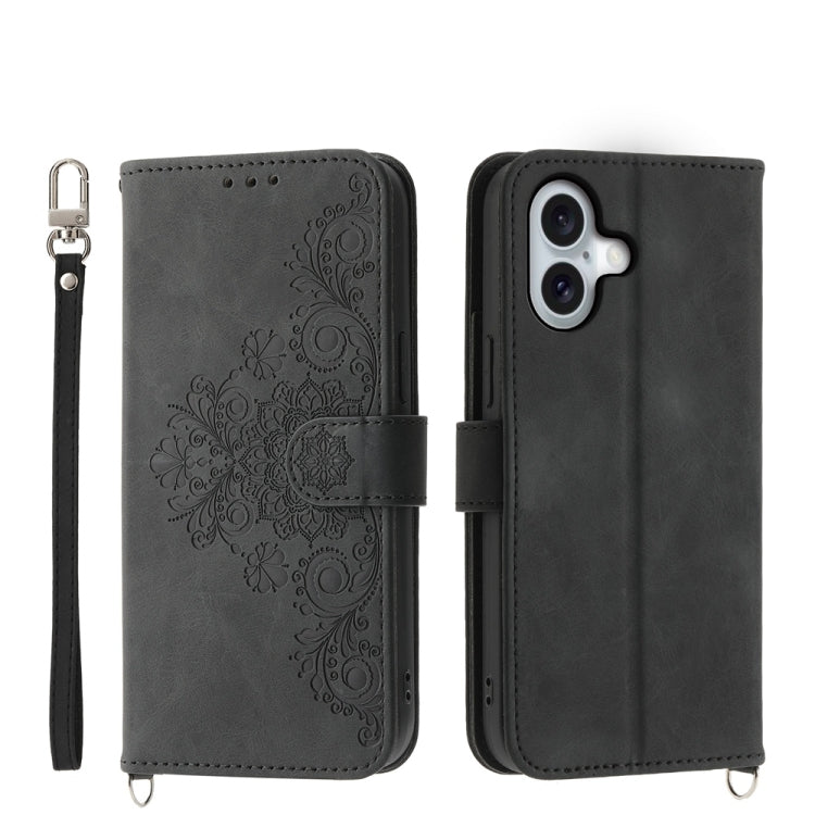 Skin-feel Flowers Embossed Wallet Leather Phone Case, Series 2