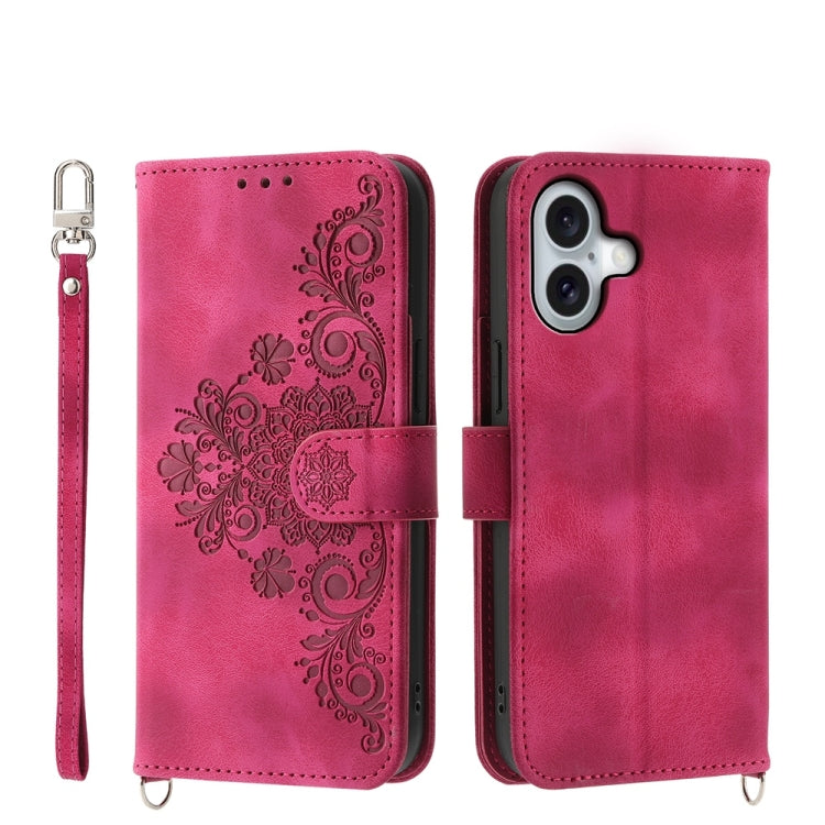 Skin-feel Flowers Embossed Wallet Leather Phone Case, Series 2