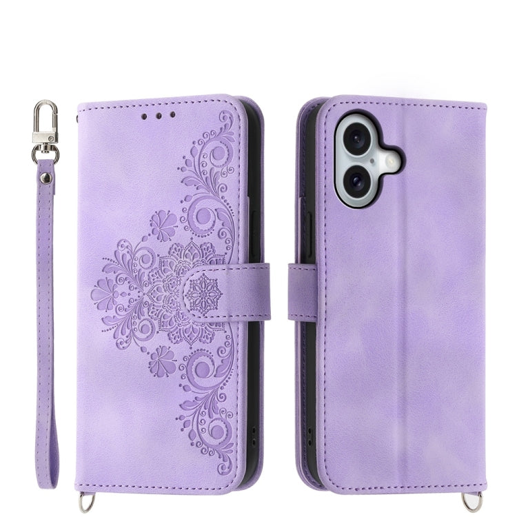 Skin-feel Flowers Embossed Wallet Leather Phone Case, Series 2