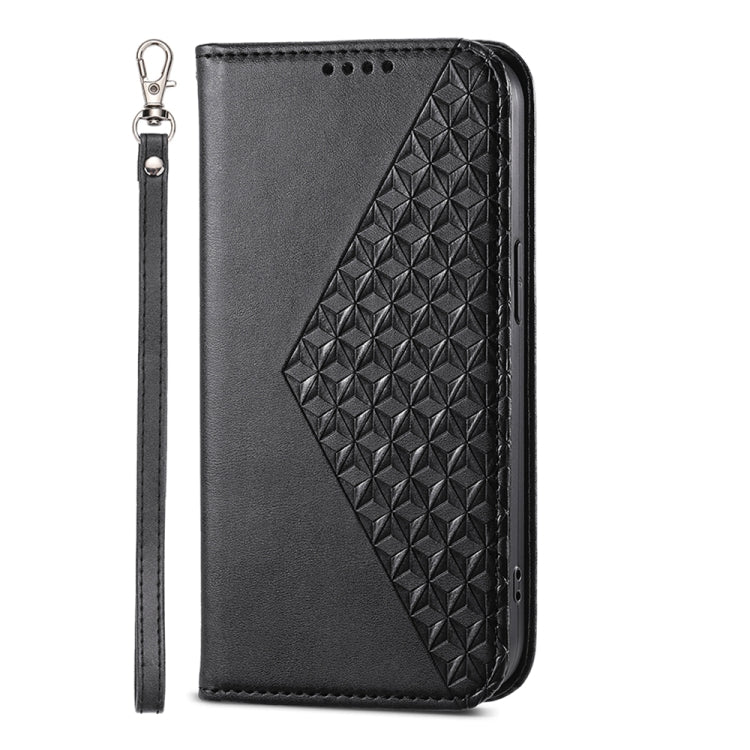 Cubic Grid Calf Texture Magnetic Leather Phone Case, For iPhone 15 Pro Max, For iPhone 15 Pro, For iPhone 15 Plus, For iPhone 15