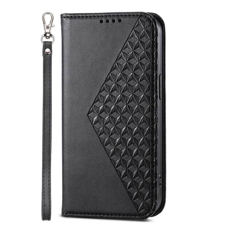 Cubic Grid Calf Texture Magnetic Leather Phone Case, For iPhone 16 Pro Max, For iPhone 16 Pro, For iPhone 16 Plus, For iPhone 16, For iPhone SE 2024