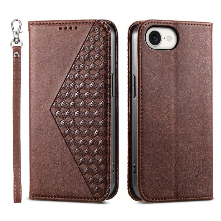 Cubic Grid Calf Texture Magnetic Leather Phone Case, For iPhone 16 Pro Max, For iPhone 16 Pro, For iPhone 16 Plus, For iPhone 16, For iPhone SE 2024