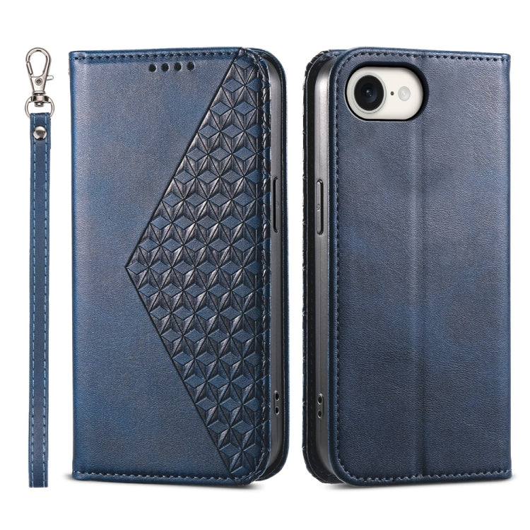 Cubic Grid Calf Texture Magnetic Leather Phone Case, For iPhone 16 Pro Max, For iPhone 16 Pro, For iPhone 16 Plus, For iPhone 16, For iPhone SE 2024