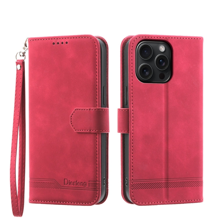 Dierfeng Dream Line TPU + PU Leather Phone Case, For iPhone 15 Pro Max, For iPhone 15 Pro, For iPhone 15 Plus, For iPhone 15