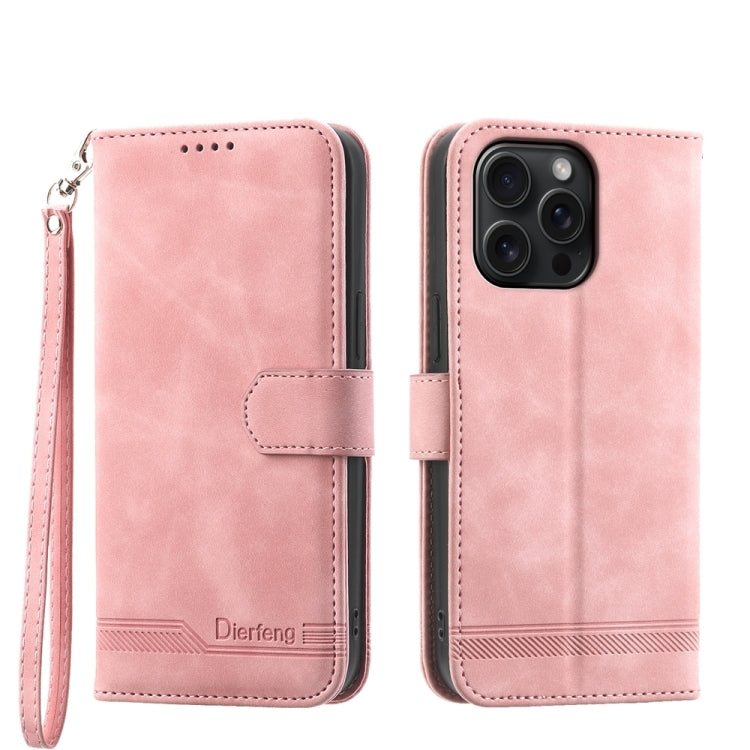 Dierfeng Dream Line TPU + PU Leather Phone Case, For iPhone 15 Pro Max, For iPhone 15 Pro, For iPhone 15 Plus, For iPhone 15