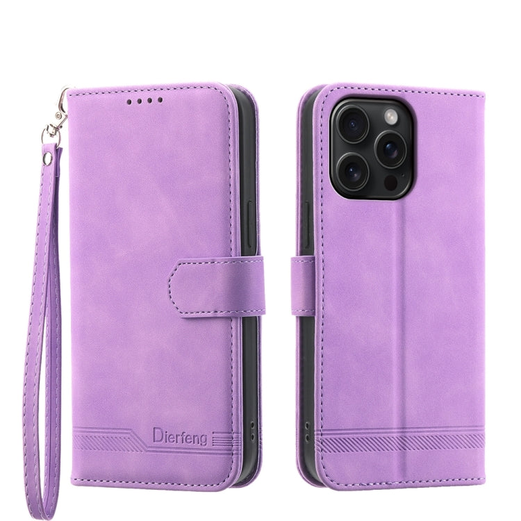 Dierfeng Dream Line TPU + PU Leather Phone Case, For iPhone 15 Pro Max, For iPhone 15 Pro, For iPhone 15 Plus, For iPhone 15