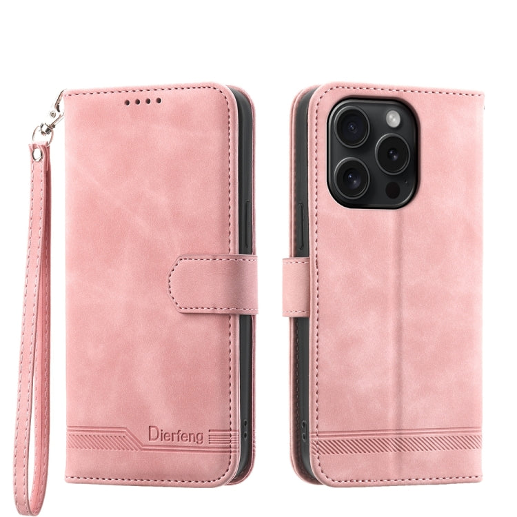 Dierfeng Dream Line TPU + PU Leather Phone Case, For iPhone 15 Pro Max, For iPhone 15 Pro, For iPhone 15 Plus, For iPhone 15