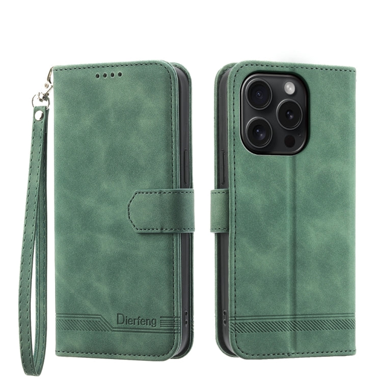 Dierfeng Dream Line TPU + PU Leather Phone Case, For iPhone 15 Pro Max, For iPhone 15 Pro, For iPhone 15 Plus, For iPhone 15