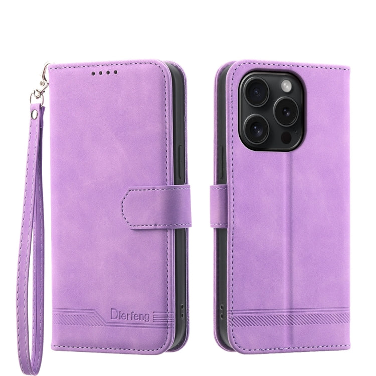 Dierfeng Dream Line TPU + PU Leather Phone Case, For iPhone 15 Pro Max, For iPhone 15 Pro, For iPhone 15 Plus, For iPhone 15