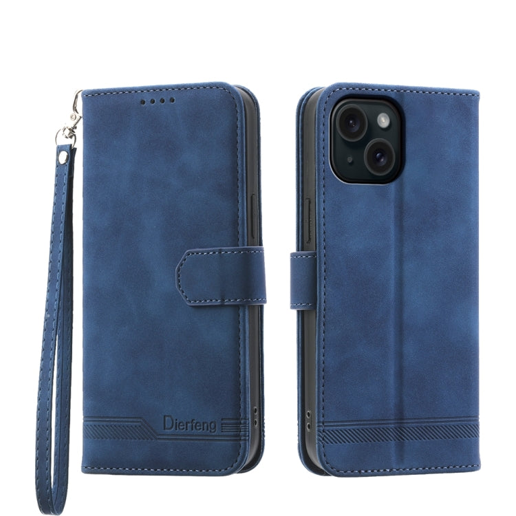 Dierfeng Dream Line TPU + PU Leather Phone Case, For iPhone 15 Pro Max, For iPhone 15 Pro, For iPhone 15 Plus, For iPhone 15