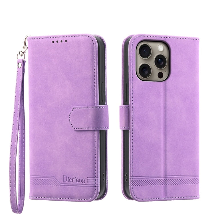 Dierfeng Dream Line TPU + PU Leather Phone Case, For iPhone 16 Pro Max, For iPhone 16 Pro, For iPhone 16 Plus, For iPhone 16, For iPhone SE 2024