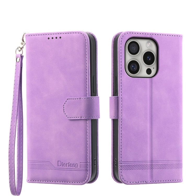 Dierfeng Dream Line TPU + PU Leather Phone Case, For iPhone 16 Pro Max, For iPhone 16 Pro, For iPhone 16 Plus, For iPhone 16, For iPhone SE 2024