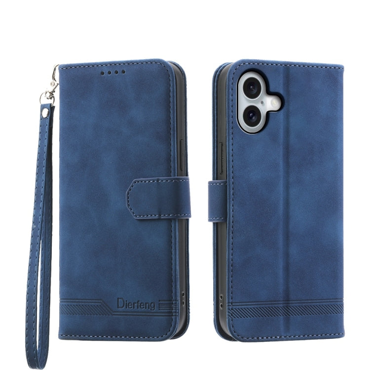 Dierfeng Dream Line TPU + PU Leather Phone Case, For iPhone 16 Pro Max, For iPhone 16 Pro, For iPhone 16 Plus, For iPhone 16, For iPhone SE 2024