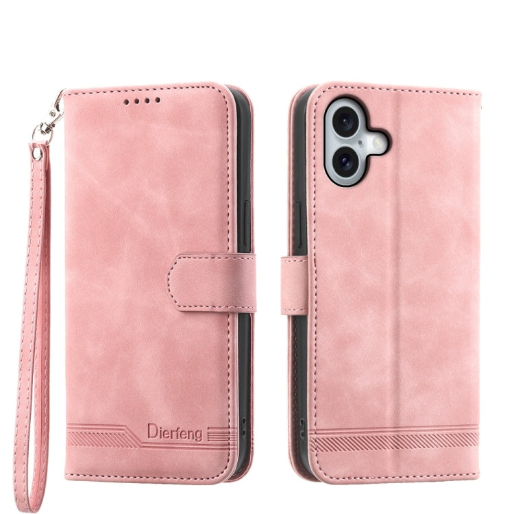 Dierfeng Dream Line TPU + PU Leather Phone Case, For iPhone 16 Pro Max, For iPhone 16 Pro, For iPhone 16 Plus, For iPhone 16, For iPhone SE 2024