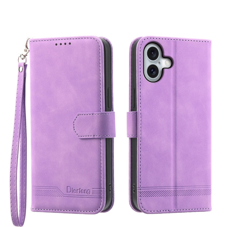 Dierfeng Dream Line TPU + PU Leather Phone Case, For iPhone 16 Pro Max, For iPhone 16 Pro, For iPhone 16 Plus, For iPhone 16, For iPhone SE 2024