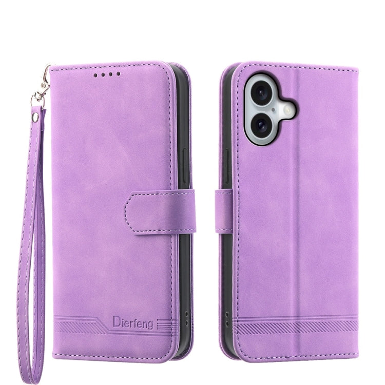 Dierfeng Dream Line TPU + PU Leather Phone Case, For iPhone 16 Pro Max, For iPhone 16 Pro, For iPhone 16 Plus, For iPhone 16, For iPhone SE 2024