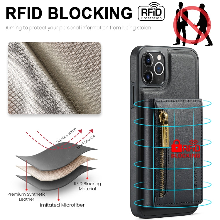 DG.MING M5 Series Zip RFID Multi Card Detachable Leather Phone Case