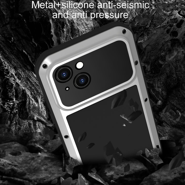 LOVE MEI Metal Shockproof Life Waterproof Dustproof Phone Case, For iPhone 15 Plus, For iPhone 15