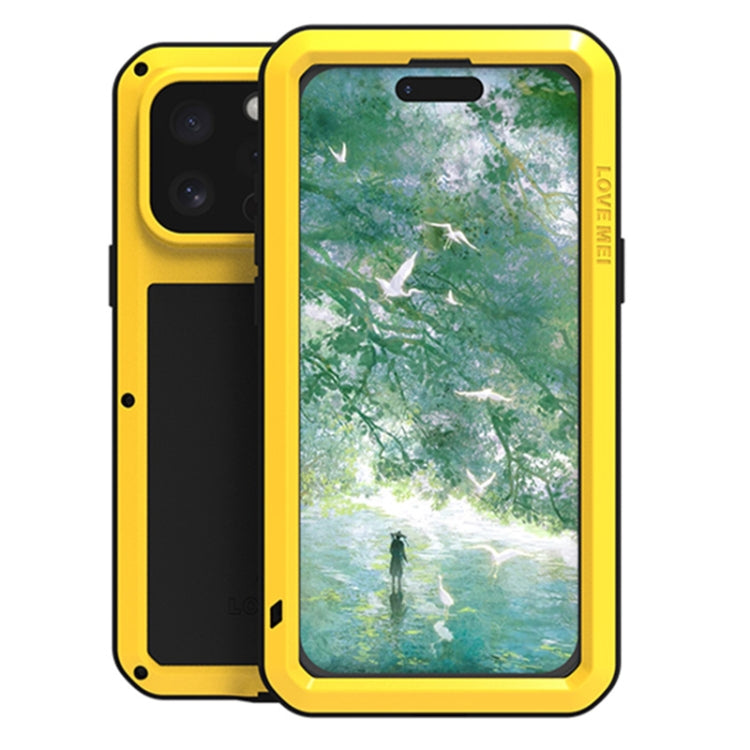 LOVE MEI Metal Shockproof Life Waterproof Dustproof Phone Case, For iPhone 16 Pro Max, For iPhone 16 Pro, For iPhone 16, For iPhone 15 Pro Max, For iPhone 15 Pro