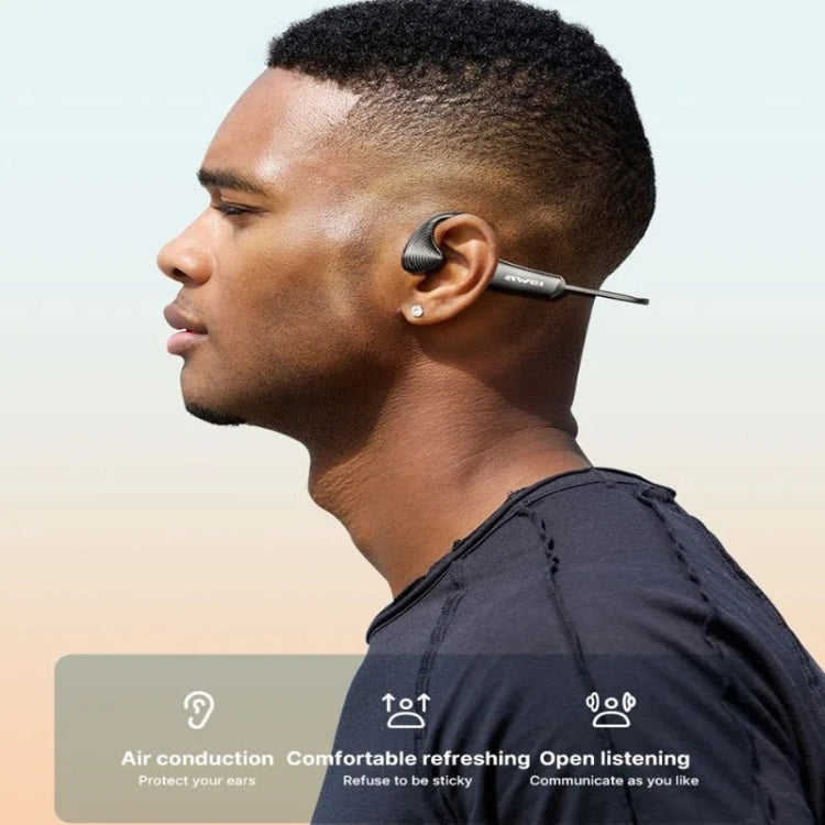 AWEI A896BL Air Conduction Sports Bluetooth Earphones Support TF Card, A896BL