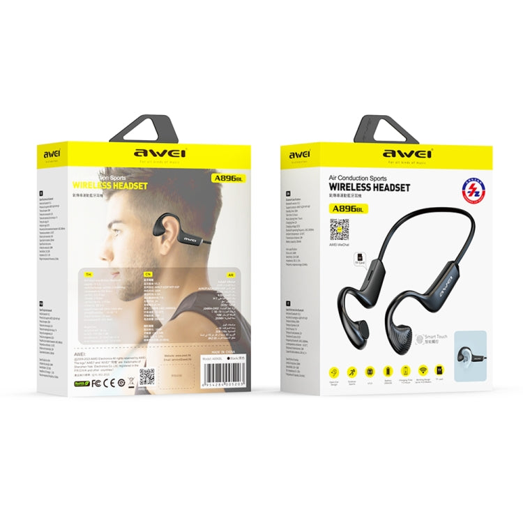 AWEI A896BL Air Conduction Sports Bluetooth Earphones Support TF Card, A896BL