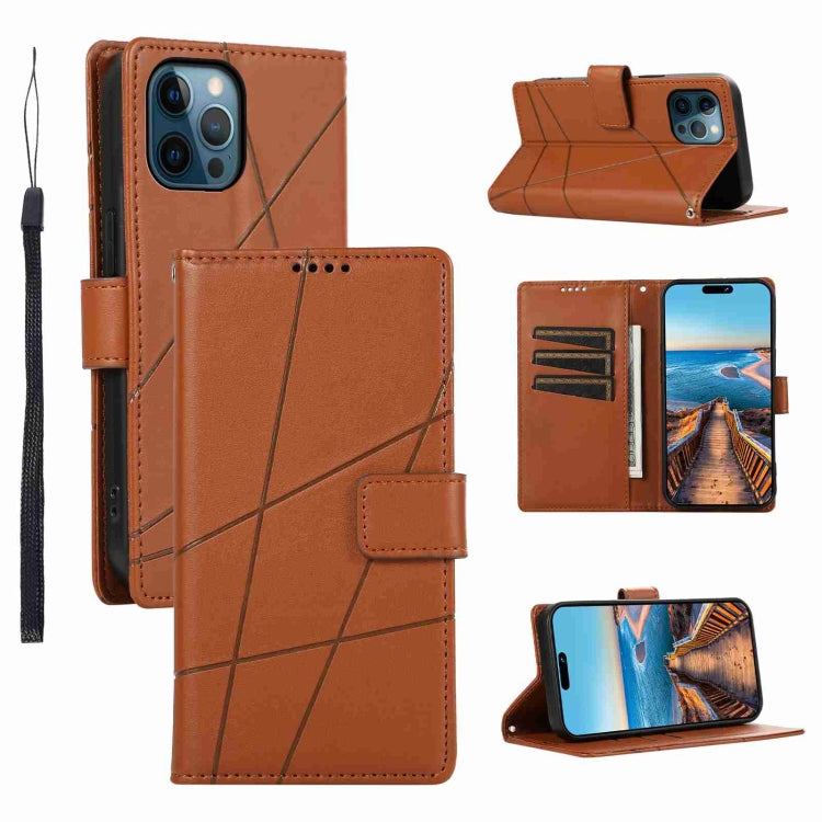 PU Genuine Leather Texture Embossed Line Phone Case, For iPhone 13 Pro, For iPhone 13, For iPhone 13 mini, For iPhone 12, For iPhone 12 Pro Max